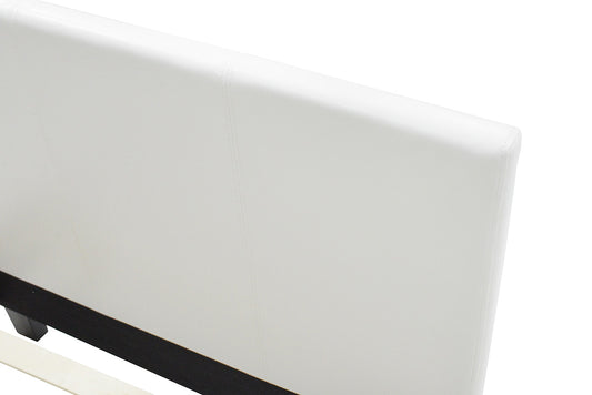 Κρεβάτι Nevil pakoworld 100x200 PU χρώμα λευκό ματ - Hippiehome.gr