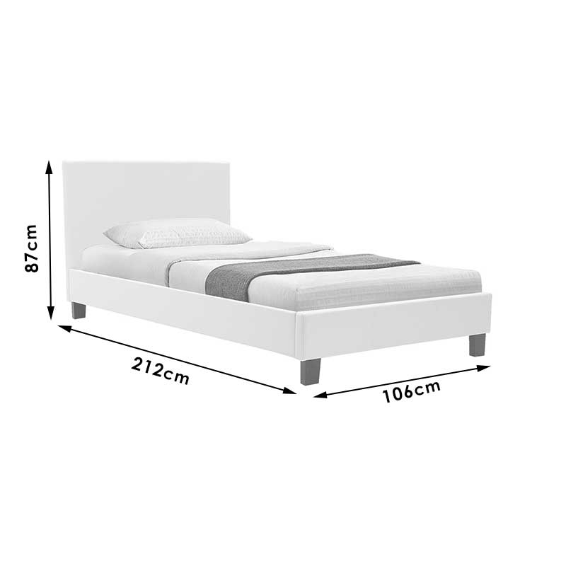 Κρεβάτι Nevil pakoworld 100x200 PU χρώμα μαύρο ματ - Hippiehome.gr