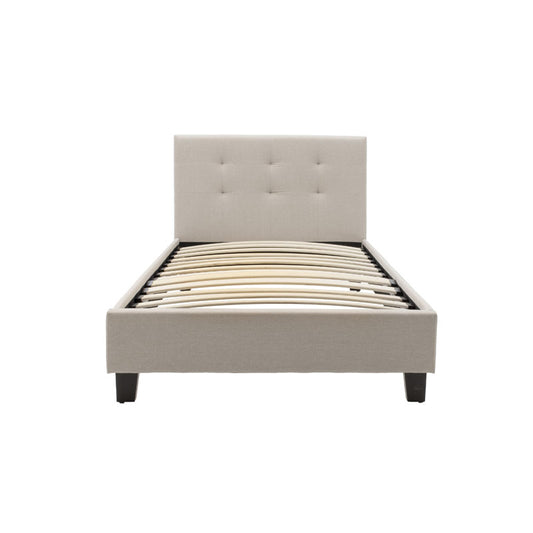 Κρεβάτι Mago pakoworld ύφασμα εκρού 100x200εκ - Hippiehome.gr