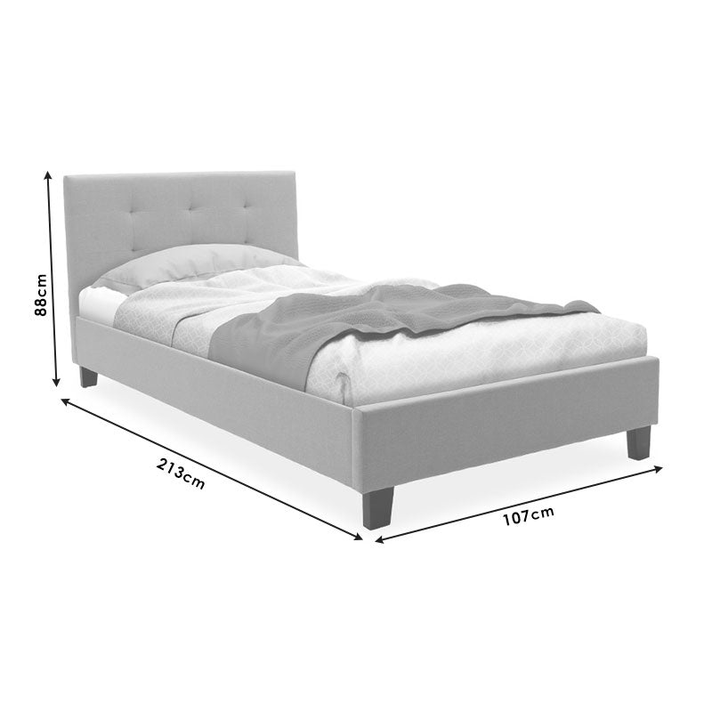 Κρεβάτι Mago pakoworld ύφασμα ανθρακί 100x200εκ - Hippiehome.gr