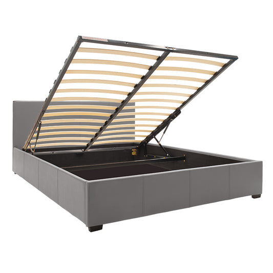 Κρεβάτι Norse pakoworld pu γκρι ματ με αποθηκευτικό χώρο 160x200εκ - Hippiehome.gr