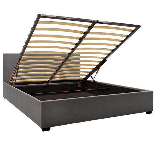 Κρεβάτι Norse pakoworld ύφασμα ανθρακί με αποθηκευτικό χώρο 160x200εκ - Hippiehome.gr