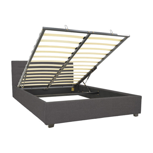 Κρεβάτι Molito pakoworld ύφασμα σε ανθρακί απόχρωση με αποθηκευτικό χώρο160x200εκ - Hippiehome.gr