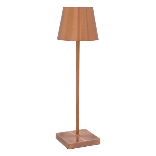 Επιτραπέζιο φωτιστικό αφής LED Brave pakoworld επαναφορτιζόμενο ροζ χρυσό Φ10x35εκ - Hippiehome.gr