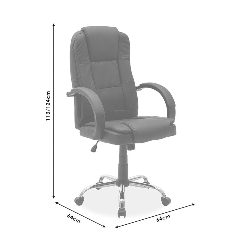 Καρέκλα γραφείου διευθυντή Cara pakoworld pu χρώμα μαύρο - Hippiehome.gr