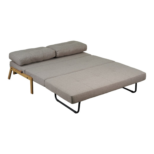 Καναπές 2θέσιος-κρεβάτι Fancy pakoworld ύφασμα σε μπεζ απόχρωση με φυσικό πόδι 150x92x77εκ - Hippiehome.gr