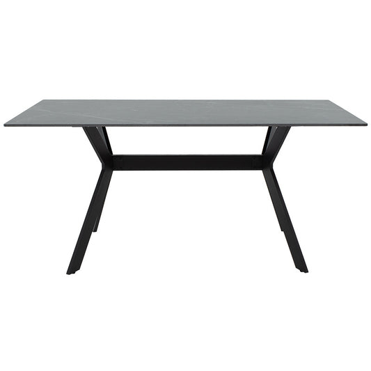 Τραπέζι Olivet pakoworld sintered stone μαύρο μαρμάρου-μαύρο 180x90x75εκ - Hippiehome.gr