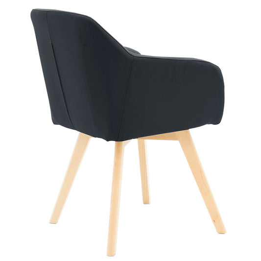 Πολυθρόνα Safira pakoworld PU ύφασμα μαύρο-φυσικό 57x58x84εκ - Hippiehome.gr
