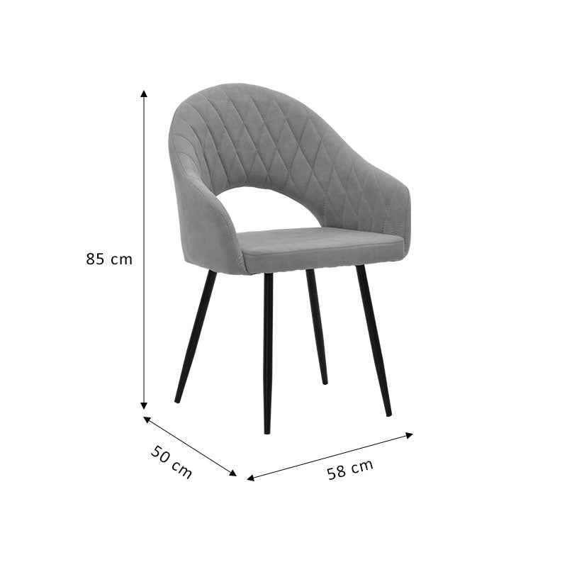 Πολυθρόνα Macie pakoworld ύφασμα antique γκρι-μαύρο 58x50x85εκ - Hippiehome.gr