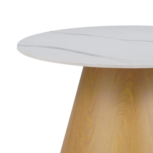 Τραπέζι σαλονιού Soleire Inart λευκό μαρμάρου sintered stone Φ70x40εκ - Hippiehome.gr