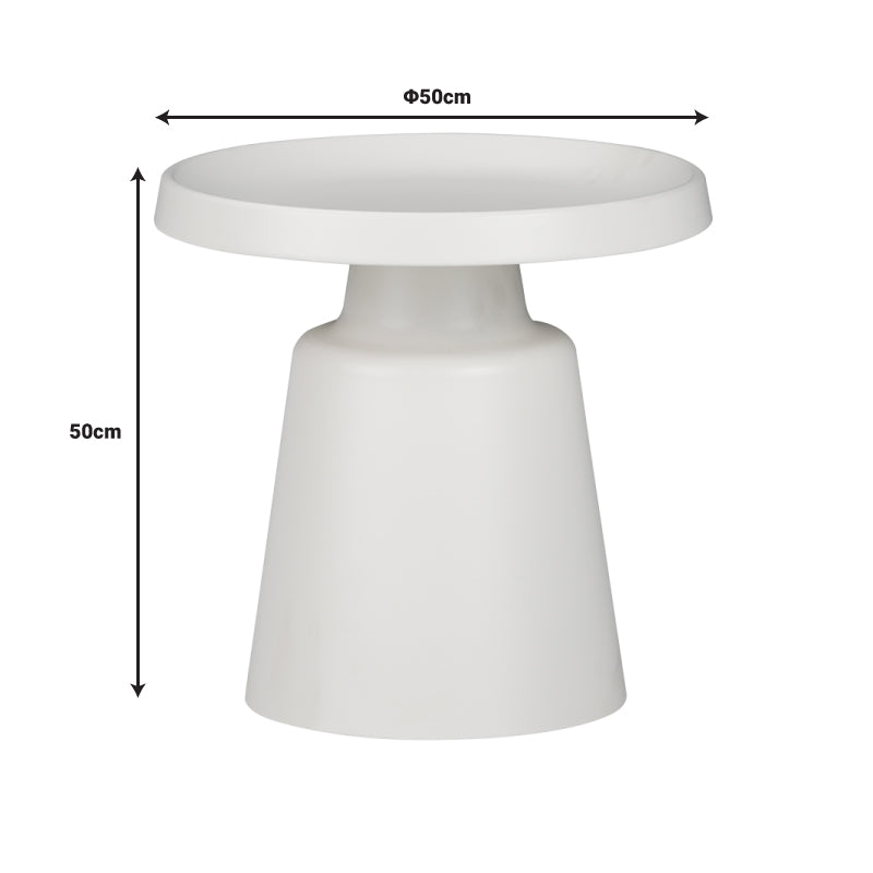 Βοηθητικό τραπέζι Ginoze Inart λευκό μέταλλο Φ50x50εκ - Hippiehome.gr