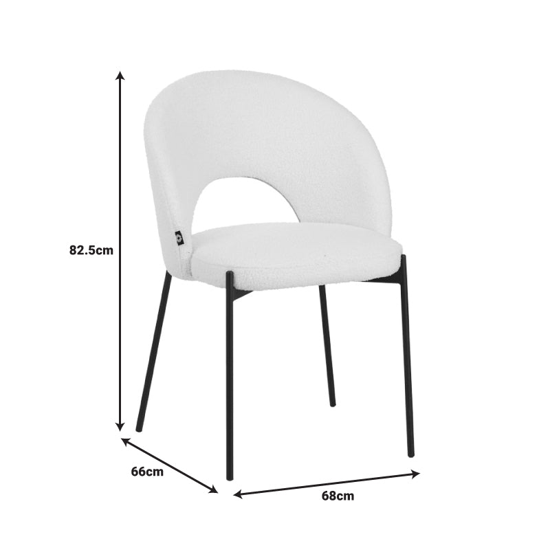 Καρέκλα Masebo pakoworld μπουκλέ ύφασμα σε λαδί απόχρωση με μαύρα μεταλλικά πόδια 48x58.5x82εκ - Hippiehome.gr