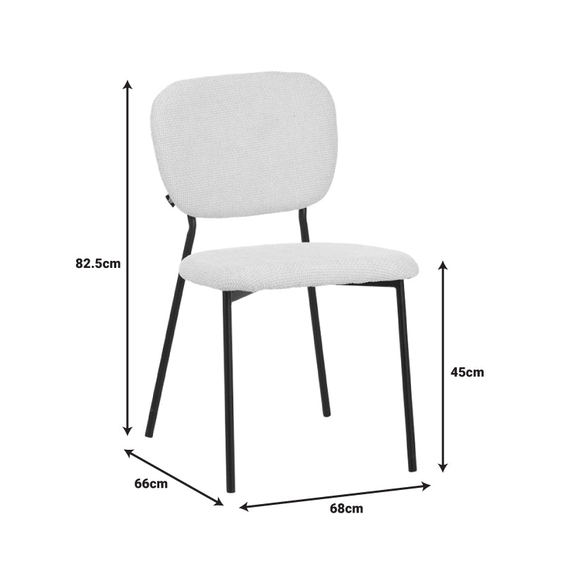 Καρέκλα Cathair pakoworld μπουκλέ ύφασμα σε μπεζ απόχρωση με μαύρα μεταλλικά πόδια 48x53x82εκ - Hippiehome.gr