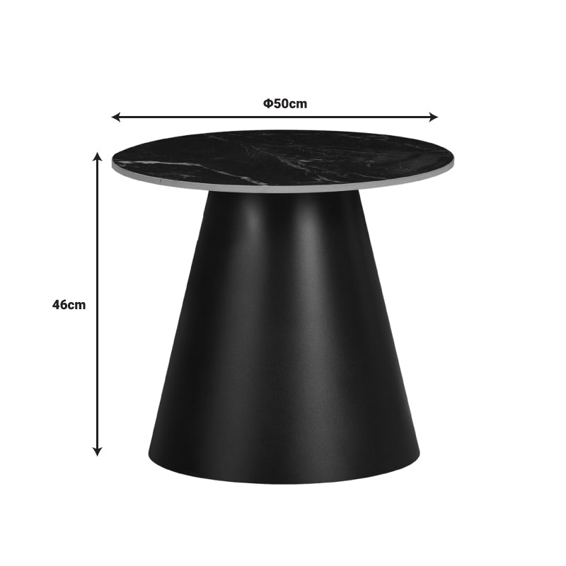 Βοηθητικά τραπέζια Fabrin Inart μαύρο μαρμάρου sintered stone-μαύρο μέταλλο - Hippiehome.gr