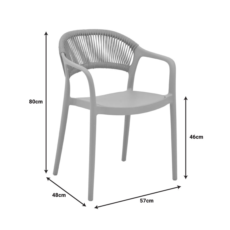 Πολυθρόνα Ankara pakoworld στοιβαζόμενη pp cappuccino απόχρωση με μπεζ rattan 57x48x80εκ - Hippiehome.gr