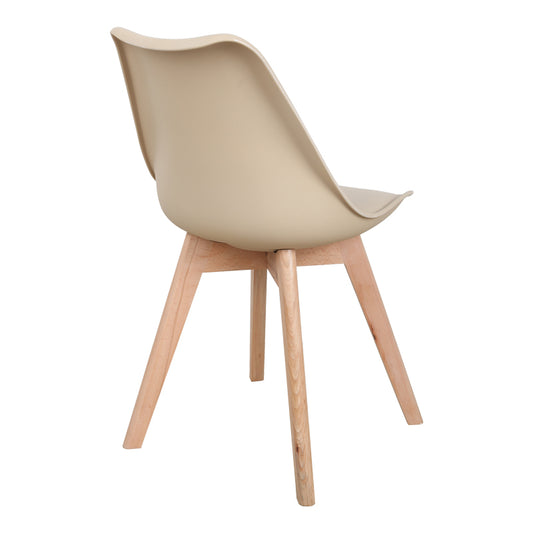 Καρέκλα Gaston pakoworld PP-PU taupe απόχρωση- φυσικό πόδι 43x51x75εκ - Hippiehome.gr