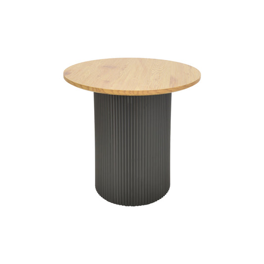 Βοηθητικό τραπέζι Dovel pakoworld mdf σε sonoma -μαύρο μέταλλο Φ50x50εκ - Hippiehome.gr
