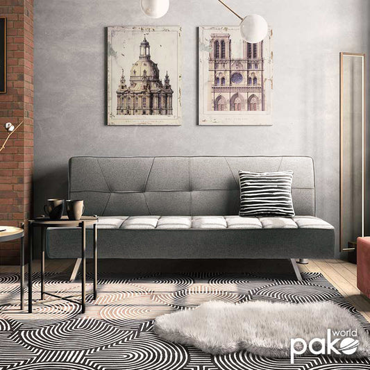 Καναπές-κρεβάτι Travis pakoworld 3θέσιος ύφασμα γκρι 175x83x74εκ - Hippiehome.gr