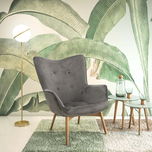 Πολυθρόνα Kido pakoworld βελούδο χρώμα ασημί-γκρι - Hippiehome.gr