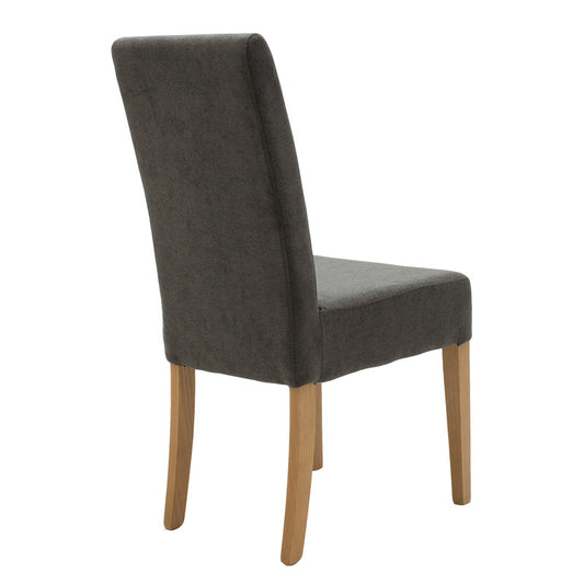 Καρέκλα Ditta pakoworld ύφασμα ανθρακί-πόδι μασίφ ξύλο sonoma - Hippiehome.gr