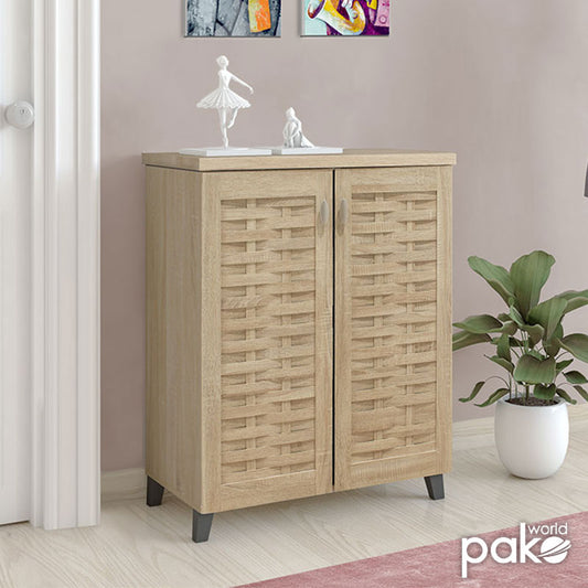 Παπουτσοθήκη-ντουλάπι MANTAM pakoworld 12 ζεύγων χρώμα sonoma 78x40x92εκ - Hippiehome.gr