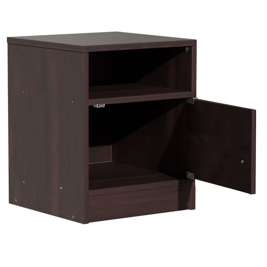 Κομοδίνο Foly pakoworld με ένα ντουλάπι καρυδί 40x40x50εκ - Hippiehome.gr