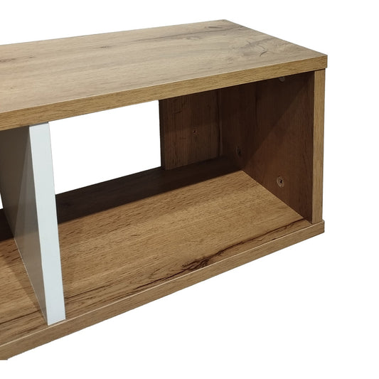 Ραφιέρα τοίχου Flevior pakoworld σε sonoma με λευκή απόχρωση 90x22x25.6εκ - Hippiehome.gr