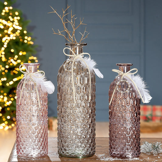 Βάζο ArteLibre Μπουκάλι Γυαλί 8x25cm Σε 3 Χρώματα - Hippiehome.gr