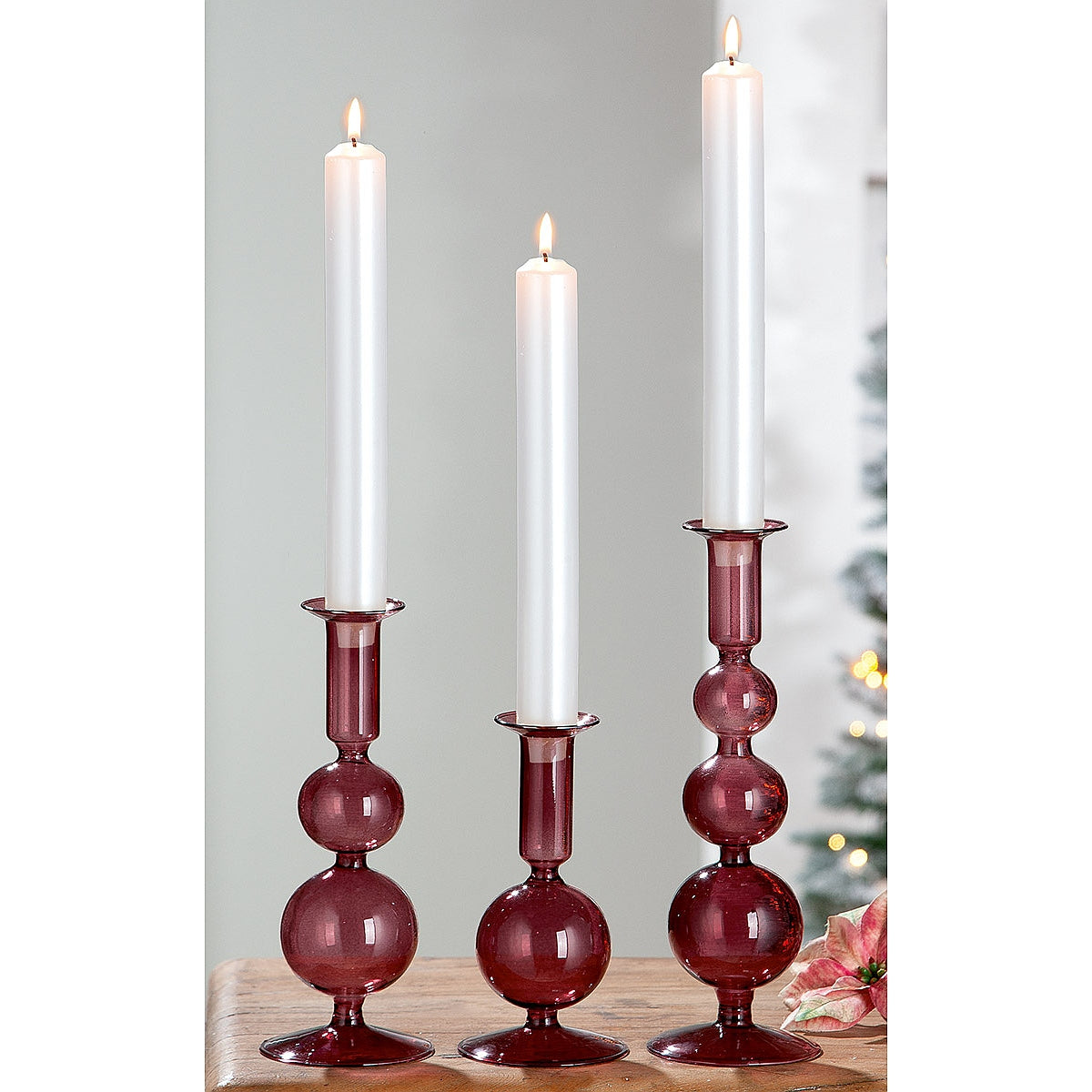 Κηροπήγιο ArteLibre Διάφανο/Μελί Γυαλί 20.5cm - Hippiehome.gr