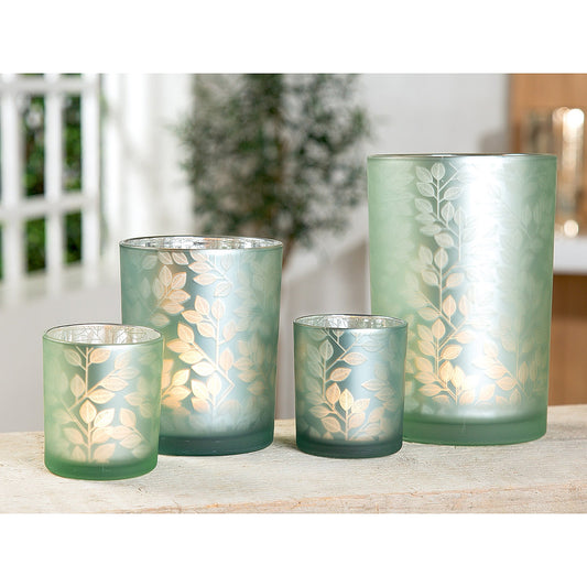 Θήκη Ρεσώ ArteLibre Με Διακόσμηση Φύλλα Πράσινο Γυαλί 18cm Σε 2 Σχέδια - Hippiehome.gr