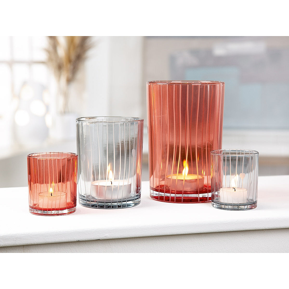 Θήκη Ρεσώ ArteLibre Γραμμές Διάφανο Γυαλί 12.5cm Σε 2 Αποχρώσεις - Hippiehome.gr