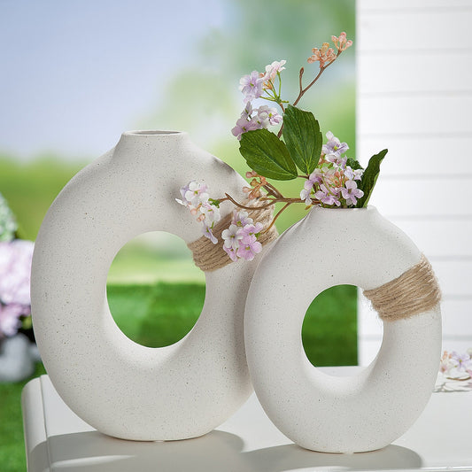 Βάζο ArteLibre Λευκό Κεραμικό 8x20x25cm - Hippiehome.gr