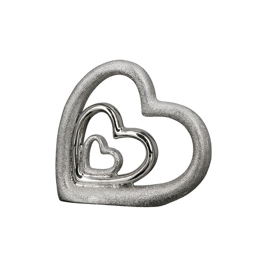 Διακοσμητικό ArteLibre Καρδιές Ασημί/Γκρι Πορσελάνη 3x15x13cm - Hippiehome.gr