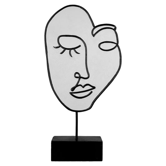 Διακοσμητικό ArteLibre Πρόσωπο Σε Βάση Μαύρο/Λευκό Polyresin 7x19x36.5cm Σε 2 Σχέδια - Hippiehome.gr