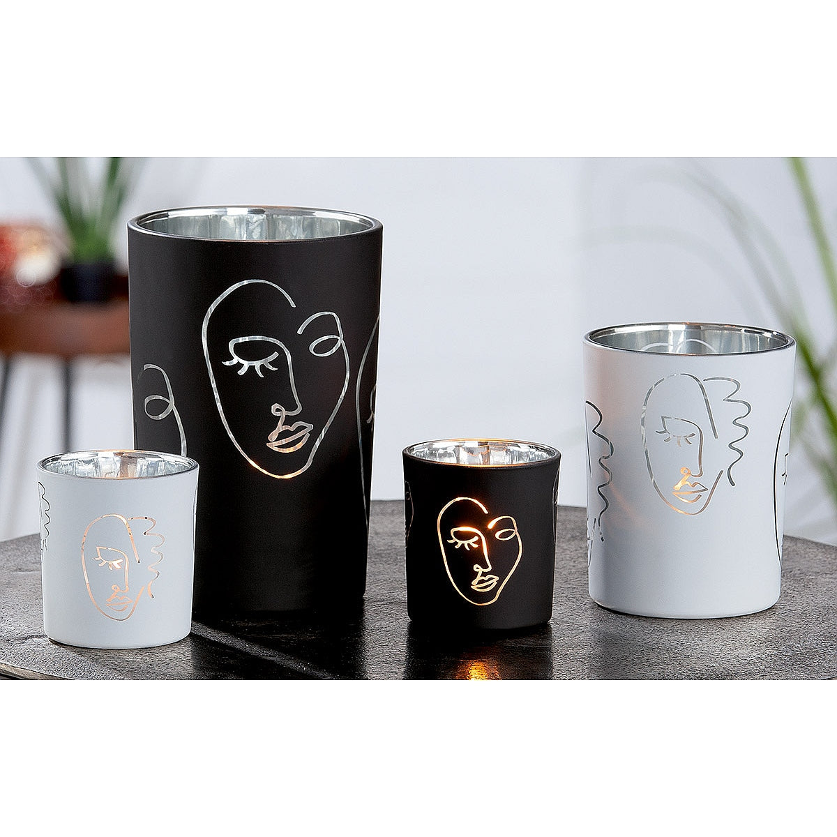 Θήκη Ρεσώ ArteLibre Πρόσωπα Γυαλί 18cm Σε 2 Χρώματα - Hippiehome.gr