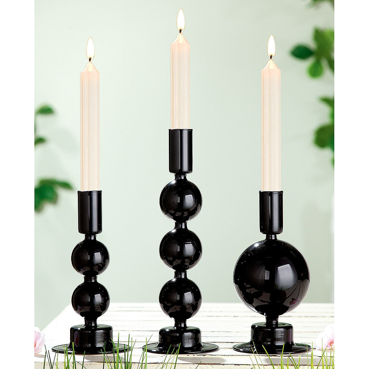 Κηροπήγιο ArteLibre Μαύρο Γυαλί 17cm - Hippiehome.gr