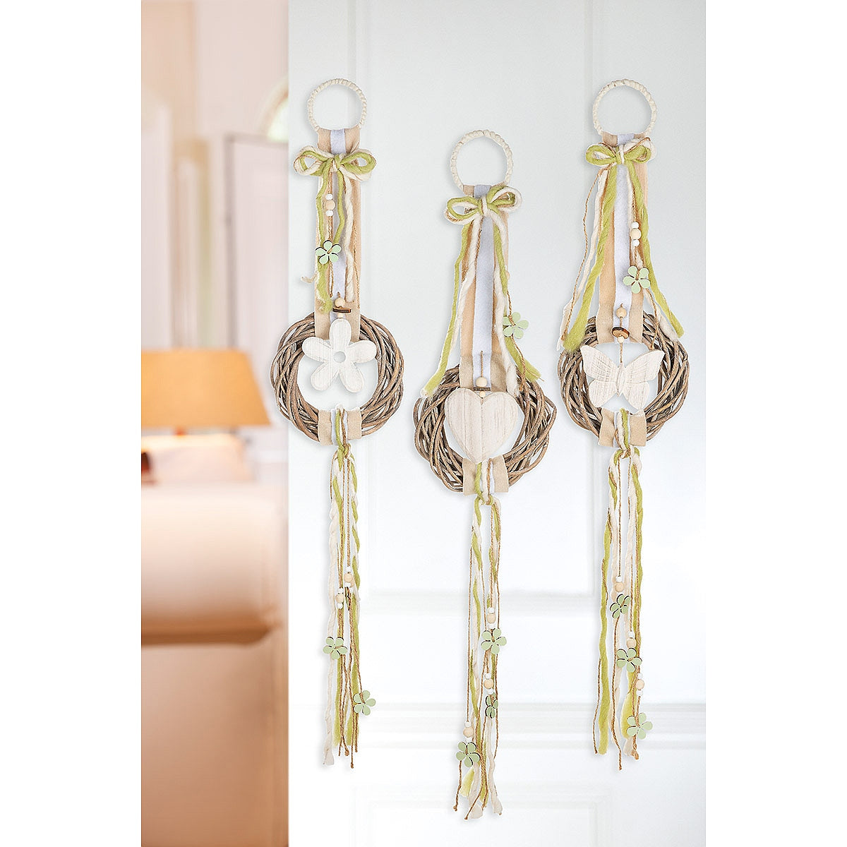 Διακοσμητικό Κρεμαστό ArteLibre Στεφάνι Πολύχρωμο Ύφασμα/Ξύλο 6x23x105cm Σε 3 Σχέδια - Hippiehome.gr