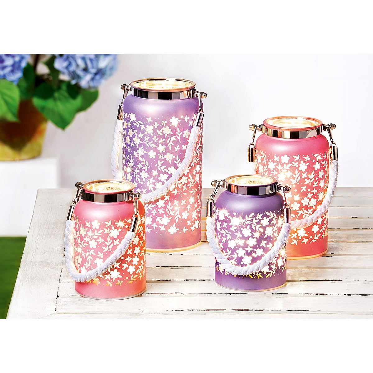 Φανάρι ArteLibre Φωτιζόμενο LED Με Διακόσμηση Γυαλί 12cm Σε 2 Χρώματα - Hippiehome.gr