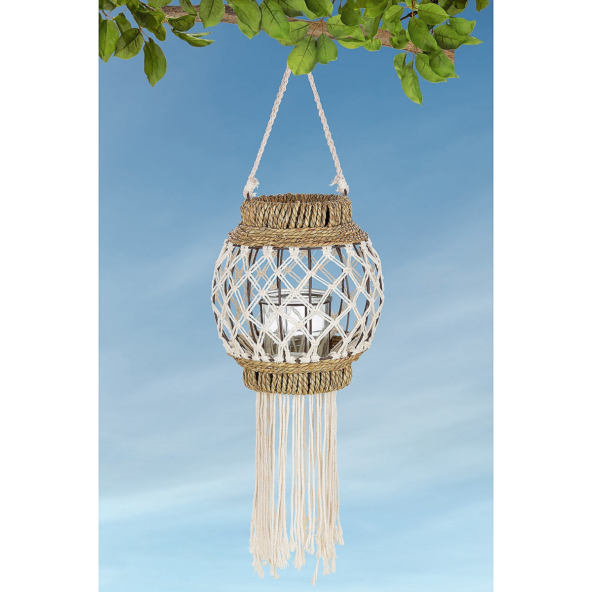 Φανάρι ArteLibre Καφέ/Λευκό Μπαμπού/Rattan 29cm - Hippiehome.gr