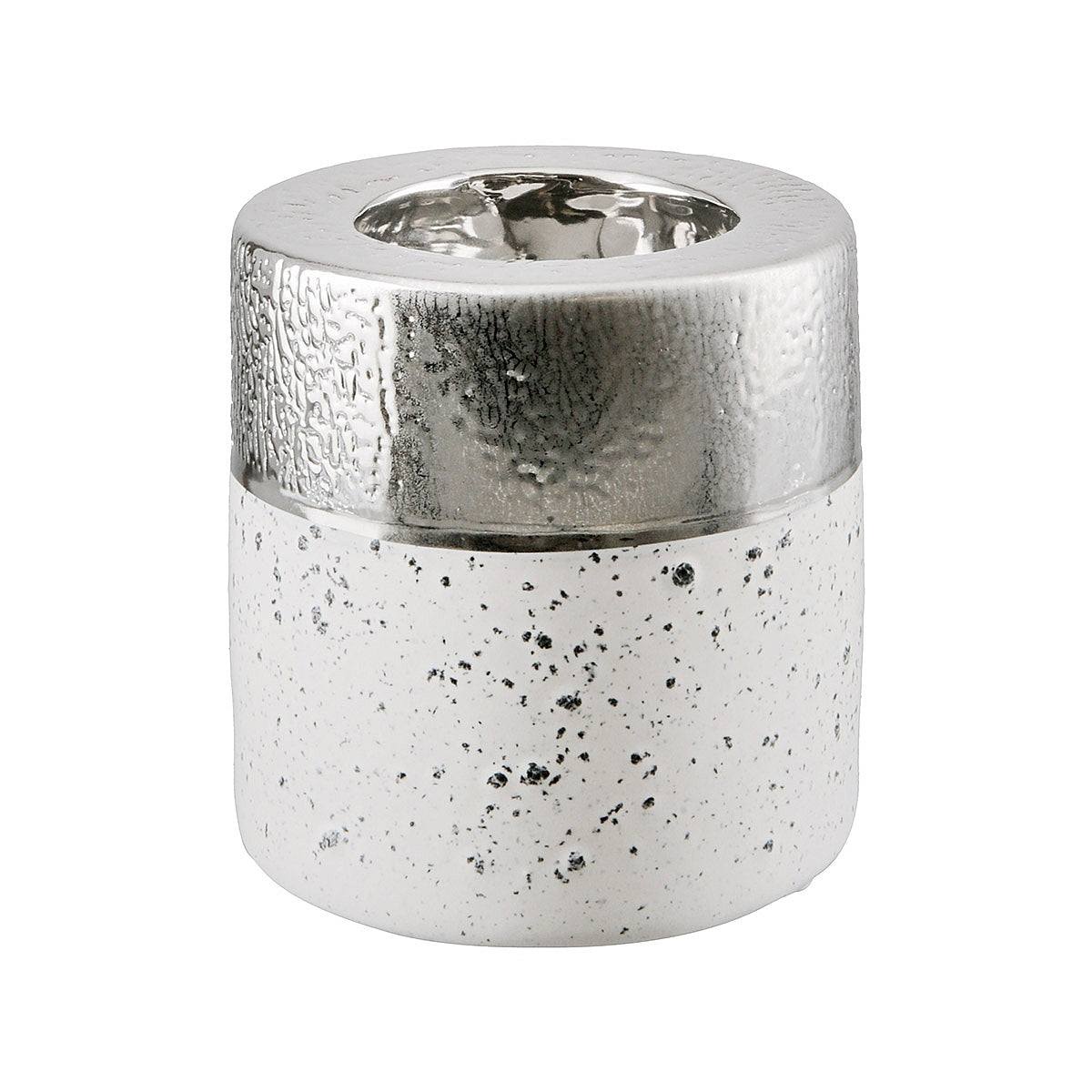 Θήκη Ρεσώ ArteLibre Λευκό/Ασημί Κεραμικό 8x8x9cm - Hippiehome.gr