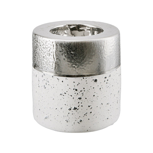 Θήκη Ρεσώ ArteLibre Λευκό/Ασημί Κεραμικό 8x8x9cm - Hippiehome.gr