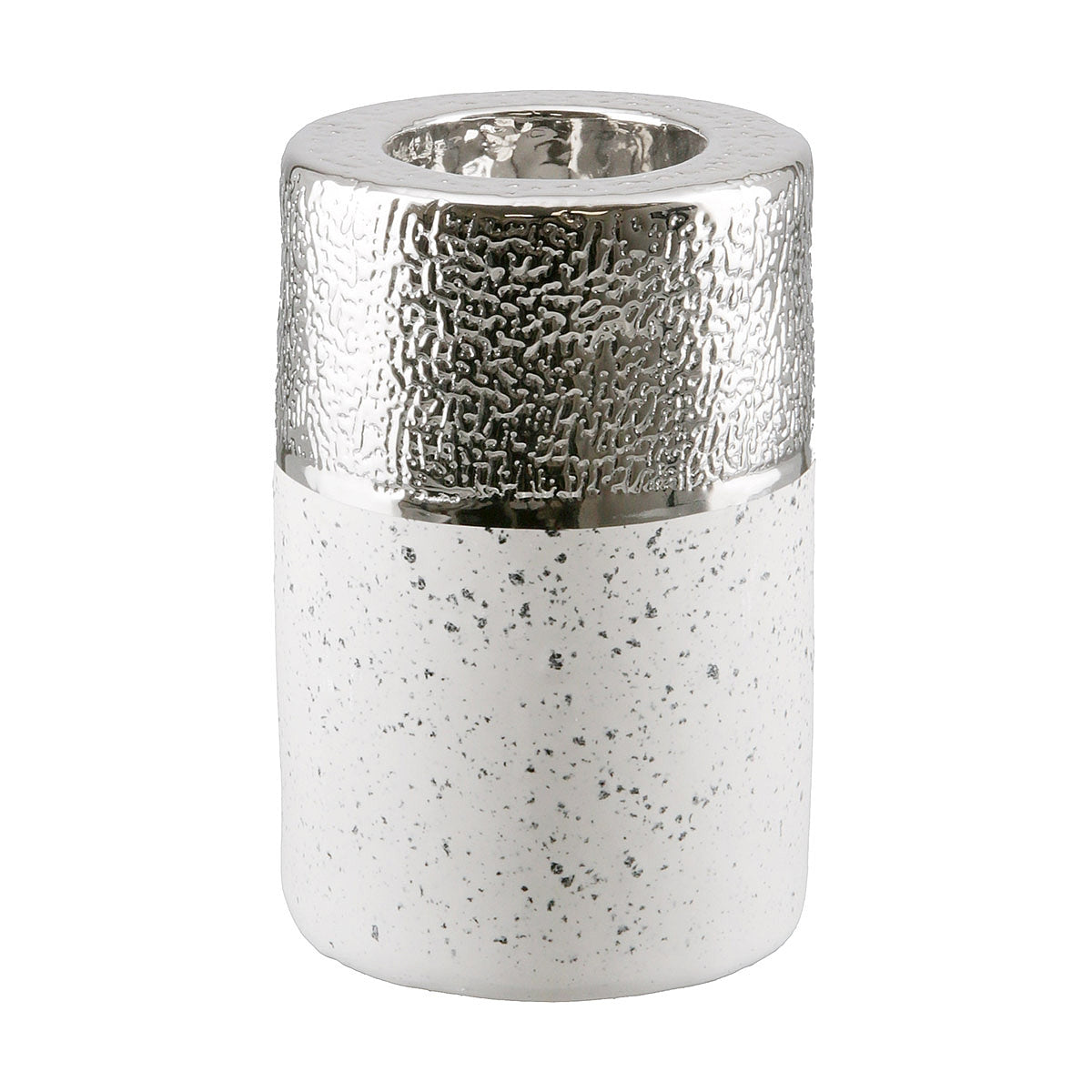 Θήκη Ρεσώ ArteLibre Λευκό/Ασημί Κεραμικό 8.5x8.5x13cm - Hippiehome.gr