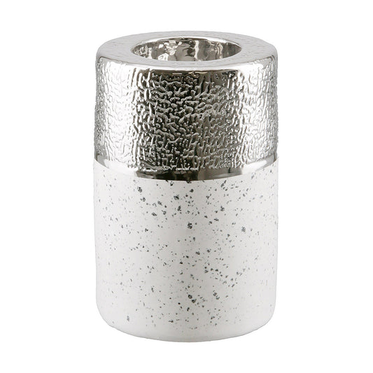 Θήκη Ρεσώ ArteLibre Λευκό/Ασημί Κεραμικό 8.5x8.5x13cm - Hippiehome.gr