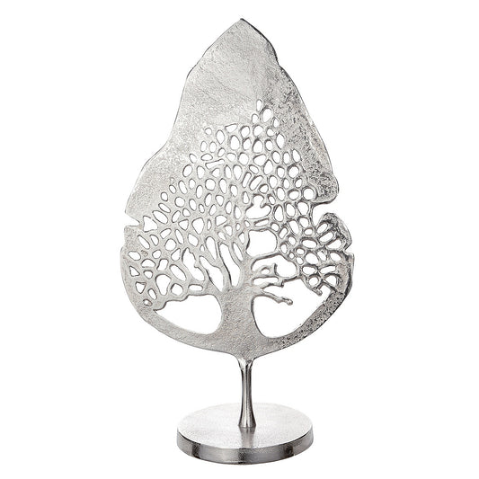 Διακοσμητικό ArteLibre Φύλλο Σε Βάση Ασημί Αλουμίνιο 28x51cm - Hippiehome.gr