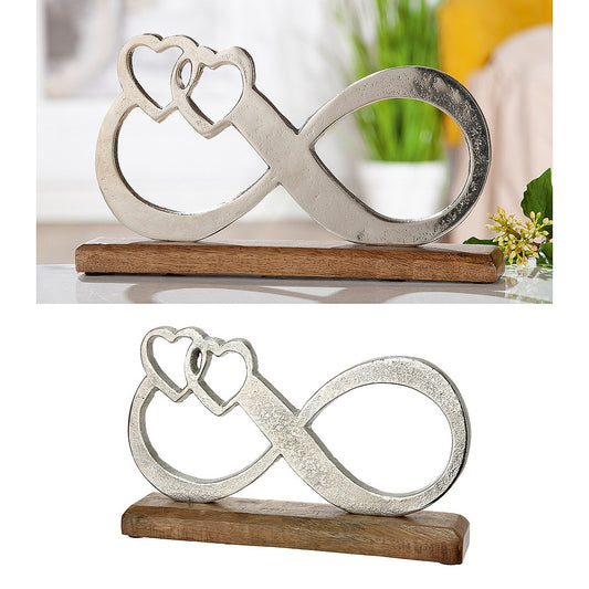 Διακοσμητικό ArteLibre Άπειρο Σε Βάση Ασημί/Φυσικό Αλουμίνιο/Ξύλο 5x25.5x16cm - Hippiehome.gr