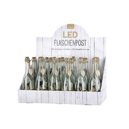 Διακοσμητικό ArteLibre Μπουκάλι Με Εσωτερική Διακόσμηση Φωτιζόμενο LED Διάφανο/Φυσικό Γυαλί/Ξύλο 30cm Σε 3 Σχέδια - Hippiehome.gr