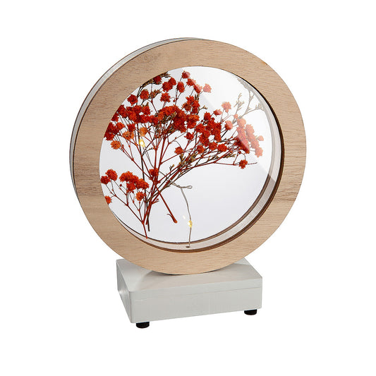 Διακοσμητικό ArteLibre Κύκλος Με Αποξηραμένα Άνθη Φωτιζόμενο LED Φυσικό MDF/Ξύλο 5.5x14.5x17cm Σε 4 Σχέδια - Hippiehome.gr