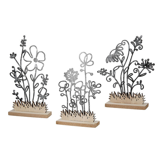 Διακοσμητικό ArteLibre Φυτά Μαύρο/Φυσικό MDF 3.5x16.5x19cm Σε 3 Σχέδια - Hippiehome.gr