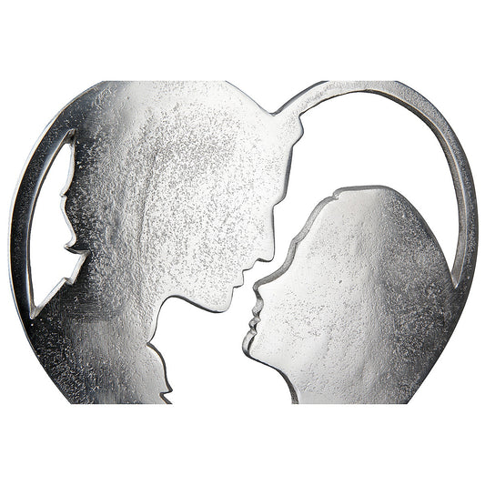 Διακοσμητικό ArteLibre Ερωτευμένοι Σε Βάση Ασημί/Φυσικό Αλουμίνιο/Ξύλο 5x16x19cm - Hippiehome.gr