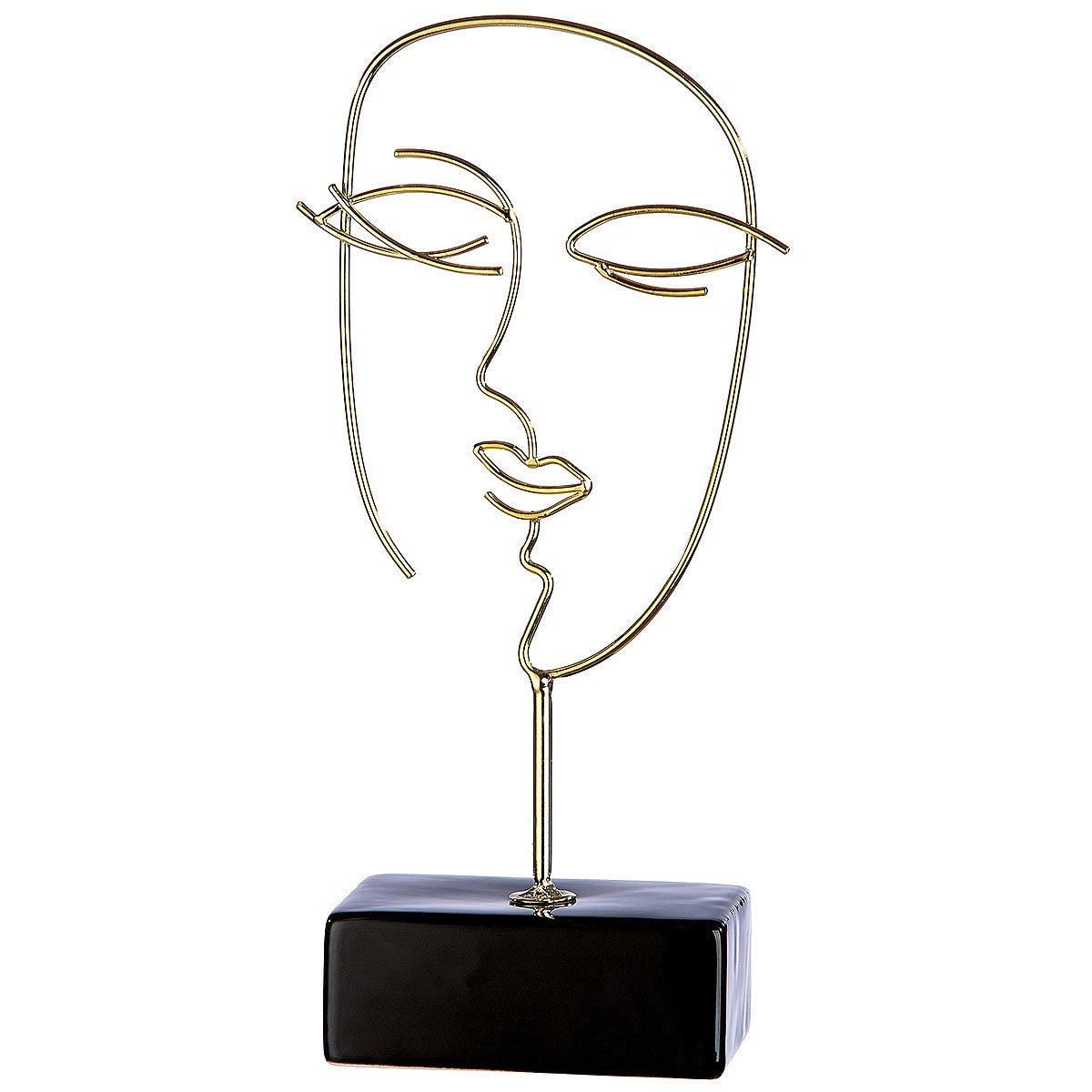 Διακοσμητικό ArteLibre Πρόσωπο Σε Βάση Χρυσό/Μαύρο Μέταλλο 6.5x10x27cm - Hippiehome.gr